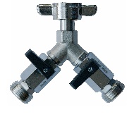 Shut Off Valve 2-lines
<br/>5/8" winged nut to 5/8" ET