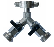 Shut Off Valve 2-lines
<br/>3/4" winged nut to 3/4" ET