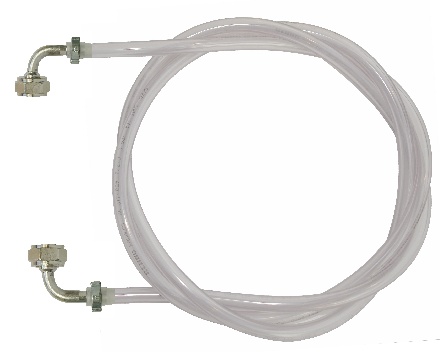 Bierschlauch 10 mm PVC, Sechskantmutter,  gebogen/gebogen Edelstahl