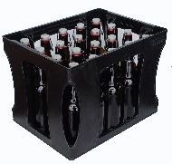 Kunststoffkiste mit 20 Lochmundflaschen 0,5l