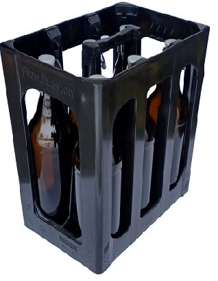 Kunststoffkiste mit 6 Maurerflaschen 1,0l
